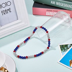 Ожерелья из круглых бусин из полимерной глины со стразами&nbsp;NJEW-SW00049-01