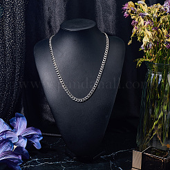 Collier chaîne cubaine en acier inoxydable 304 (1 pièce) pour homme et femme&nbsp;NJEW-SP0001-23C