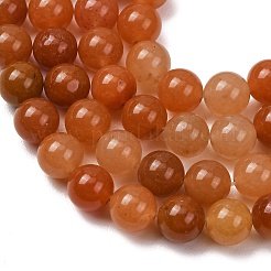 Chapelets de perle d'aventurine rouge naturel&nbsp;G-G735-39-8mm