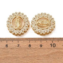 Ciondoli connettore in ottone con micro pavé di zirconi chiari&nbsp;CU-CBA4579-24G