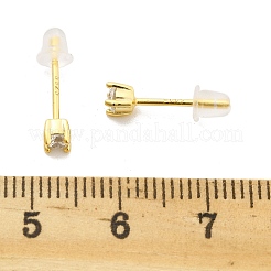 925 серьги-гвоздики из стерлингового серебра с прозрачным кубическим цирконием EJEW-Q029-01G