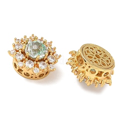 Латунные микро проложить кубического циркония бусы KK-H526-15G-05