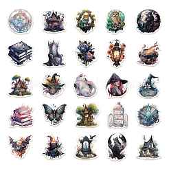 50 шт. Хэллоуин ведьма тема ПВХ самоклеящиеся наклейки с героями мультфильмов STIC-PW0015-01