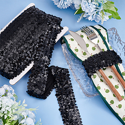 10м пластиковые эластичные бусины с пайетками&nbsp;OCOR-PH0003-84B