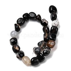 Натуральный черный агат бисер нитей&nbsp;G-P601-A15-02