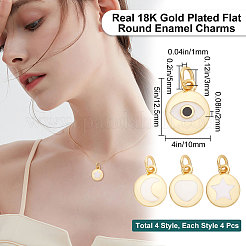 16шт 4 стиля латунные эмалевые подвески&nbsp;KK-BBC0003-53