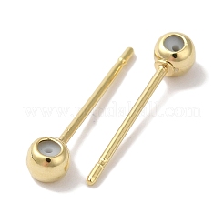 真鍮スタッドイヤリングを見つける  鉛フリー＆カドミウムフリー  ラウンド  24KGP本金メッキ  15x3mm  穴：0.8mm  ピン：12x1mm&nbsp;KK-K383-04A-G
