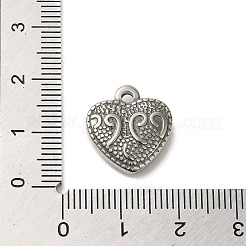 変色しない304ステンレススチールペンダント  ハートチャーム  ステンレス鋼色  16.5x15x4.5mm  穴：1.8mm&nbsp;STAS-R223-02F