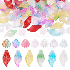 120 Stück 2 Stile transparente Glasanhänger&nbsp;GGLA-TA0004-02