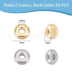 100 шт. 2-х видов проставочных бусин из нержавеющей стали 304 STAS-UN0053-78