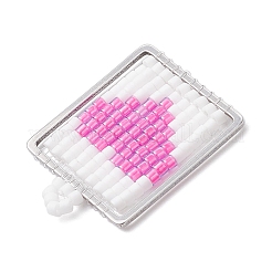 Квадратный стеклянный бисер ручной работы с подвесками в форме сердца&nbsp;PALLOY-MZ00928-01