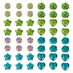 80 шт. 8 вида стеклянных бусин миллефиори&nbsp;GLAA-TA0003-43A