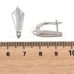 Componenti per orecchini a cerchio in ottone Shegrace con micro pavé di zirconi cubici&nbsp;XGRQ79334-950P
