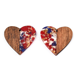 Подвески из прозрачной смолы и ореха RESI-TAC0017-73-A08