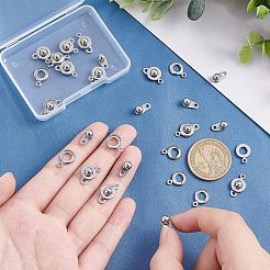 20セット2スタイル201＆304ステンレススチールスナップクラスプ  ステンレス鋼色  20セット/箱&nbsp;STAS-UN0036-70