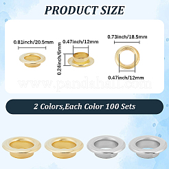 200 шт. 2-цветная железная фурнитура для люверсов&nbsp;IFIN-GF0001-59D