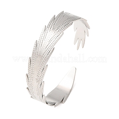 Brazaletes abiertos de acero inoxidable 304 con hojas para mujer&nbsp;SA-CBABC9E-03P