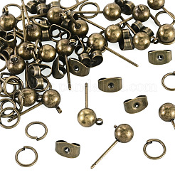 20 Stück Ohrstecker-Verschluss aus Messing mit Kugel&nbsp;FIND-TA0011-06AB