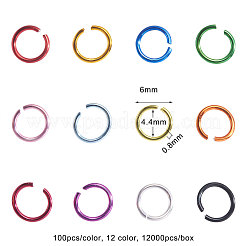 アルミ丸カン  オープン丸カン  丸いリング  ミックスカラー  20ゲージ  6x0.8mm  内径：4.4mm  1200個/箱&nbsp;ALUM-CJ0001-02