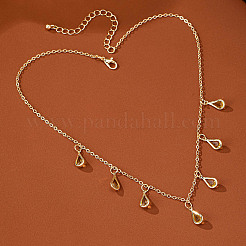 Подвеска-каплевидная цепочка из сплава с топазом и стразами&nbsp;FS-WG07C6E-01