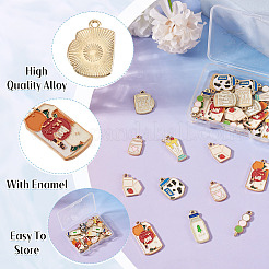 36 pièces 9 styles pendentifs en émail en alliage de placage de rack&nbsp;ENAM-TA0003-67
