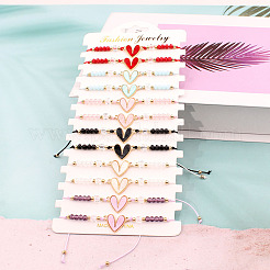 12шт. браслеты из сплава с эмалью в форме сердца FS-WGC54A2-01