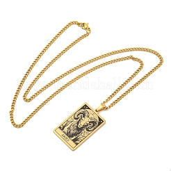 Ожерелья с подвесками Таро из нержавеющей стали 304 NJEW-A026-01G-01