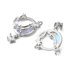 Латунный микропаве кубический цирконий с подвесками из смолы KK-Z103-02P