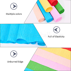 6 Rolle handgemachtes Krepppapier in 6 Farben&nbsp;DIY-CP0012-89C