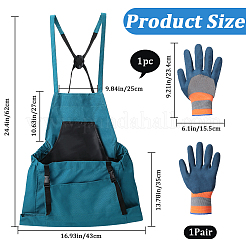 Sets aus Oxford-Stoffschürze für die Gartenarbeit im Freien und Sicherheitshandschuhen aus Nylon&nbsp;AJEW-GF0010-19B