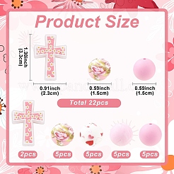 22шт силиконовые фокусные бусины&nbsp;SIL-YW0002-51D