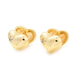 Серьги-кольца из латуни с прозрачным фианитом&nbsp;EJEW-Q016-07G