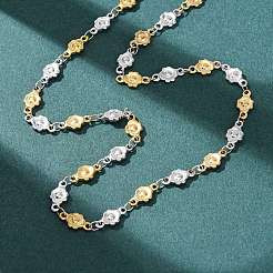 Ожерелья из цепочек с цветочным узором из нержавеющей стали 304 толщиной 5.5 мм&nbsp;NJEW-P346-01A