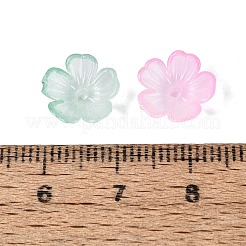 透明プラスチックビーズキャップ  5  - 花びらの花  ツートン  ミディアムアクアマリン  10.5x10.5x4mm  穴：1.6mm  約3846個/500g&nbsp;KY-Q005-02A-11