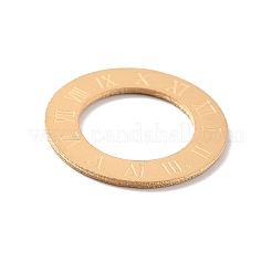 イオンプレーティング（IP）304ステンレス鋼リンクリング  ローマ数字のリング1~12  ゴールドカラー  15.5x0.5mm  穴：9.5mm&nbsp;LS-STAS-P306-02B-G