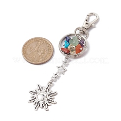 7 Chakra-Edelsteinsplitter-Anhänger aus Legierung&nbsp;KEYC-JKC00698-02