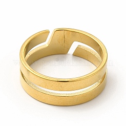 Ионное покрытие(ip) 304 нержавеющая сталь манжета кольцо для женщин&nbsp;RJEW-B027-16G