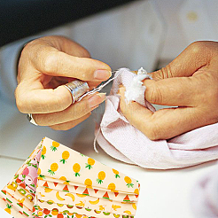 Хлопчатобумажная ткань с принтом фруктов AJEW-GF0001-30A