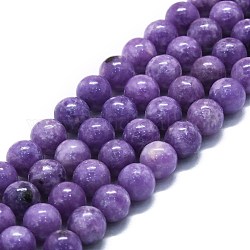 Fili di perle di pietra mica naturale di lepidolite / viola, tondo, 8mm, Foro: 1.2 mm, circa 51pcs/filo, 15.75'' (40 cm)