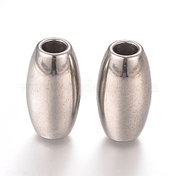 201 perline in acciaio inossidabile, riso, colore acciaio inossidabile, 17x9.5mm, Foro: 4 mm