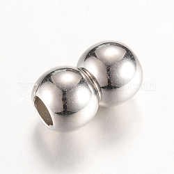 Acryl-Magnetschließen, Doppelrunde, Platin Farbe, 18x11 mm, Halb Loch: 5 mm
