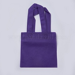 Bolsas reutilizables ecológicas, bolsas de compras de tela no tejida, añil, 28x15.5 cm