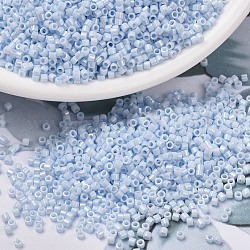 Perles miyuki delica, cylindre, Perles de rocaille japonais, 11/0, (db1507) opaque bleu ciel clair ab, 1.3x1.6mm, Trou: 0.8mm, à propos 2000pcs / bouteille, 10 g / bouteille