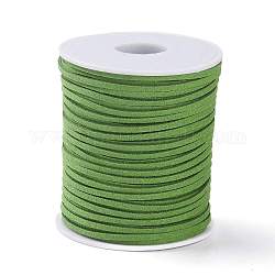 Cordón de gamuza sintética de 45 m, encaje de imitación de gamuza, verde oliva, 2~2.5x1.5~2mm, alrededor de 50 yarda (45 m) / rollo