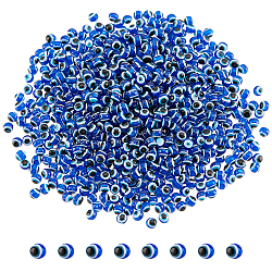 Nbeads perlas de resina de mal de ojo, redondo, azul real, 4mm, agujero: 1 mm, 800 unidades / caja