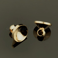 Messing Perlenkappe Anhänger Kautionen, für Globus Glasabdeckung Anhänger, vail, Deckel, Licht Gold, 8x6 mm, Bohrung: 1 mm