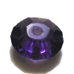 Imitation Austrian Crystal Beads, Grade AAA, Faceted, Flat Round, Indigo, 8x4mm, Hole: 0.9~1mm