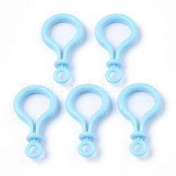 Fornituras de cierre de llavero de plástico con forma de bulbo opaco de color sólido opaco, luz azul cielo, 57.5x32x12mm, agujero: 6 mm