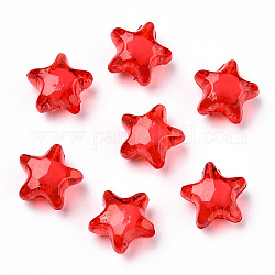 Perles en acrylique transparente, Perle en bourrelet, étoiles du nord, rouge, 12x11x8mm, Trou: 2mm, environ 1200 pcs/500 g