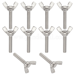 Unicraftale 304 Stainless Steel Butterfly Screws, Wing Bolt, Stainless Steel Color, 45x26x11.5mm, 10pcs/box